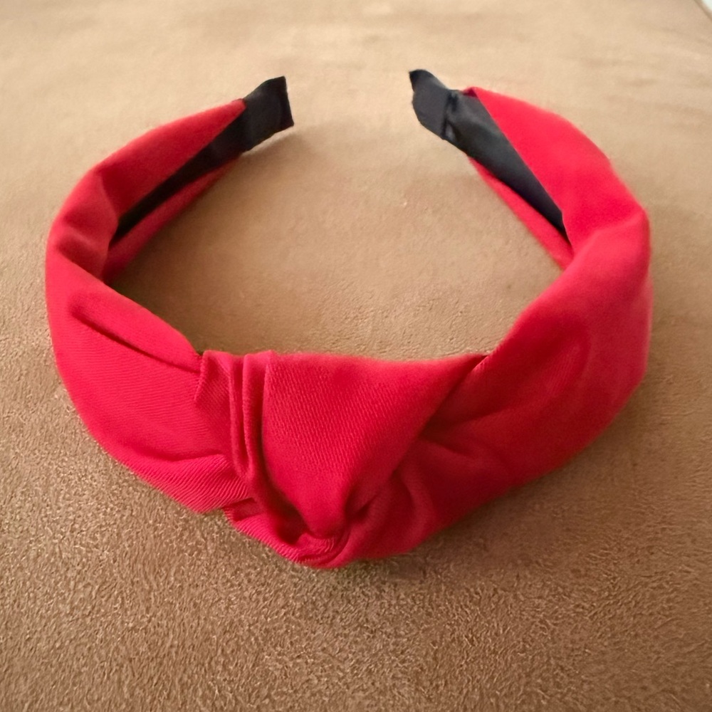 Red Satin Top Knot Headband Hair Accessories Evening Christmas Valentine’s Day